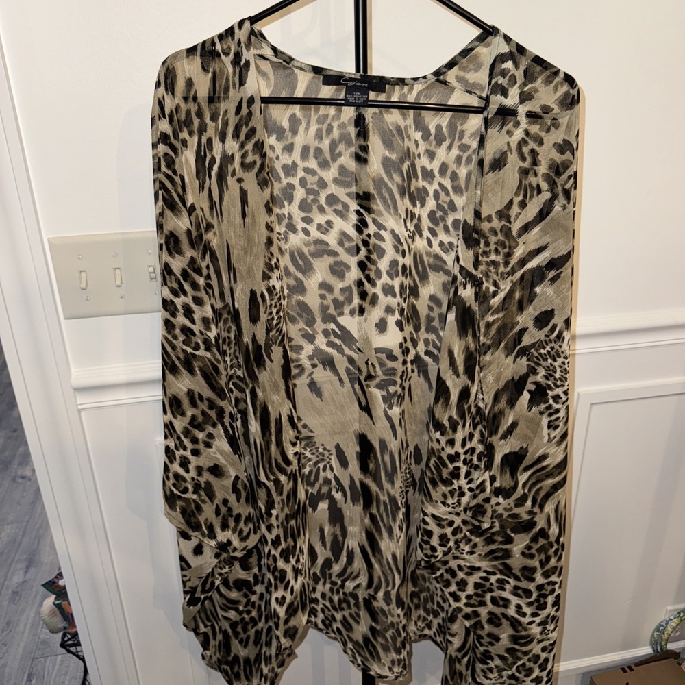 Cejon Leopard Sheer Duster/ Size OSFL
